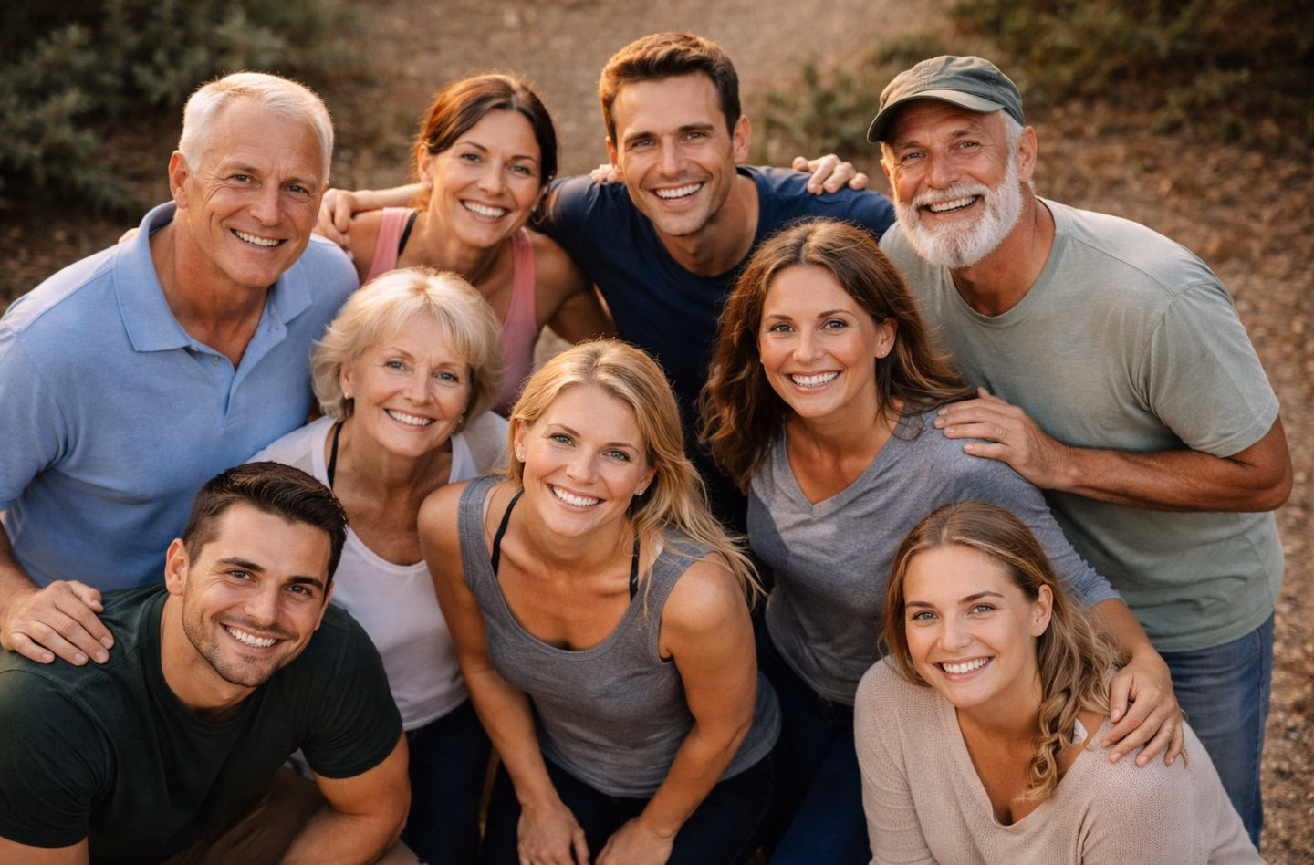 Gruppe zufriedener Kundinnen und Kunden
